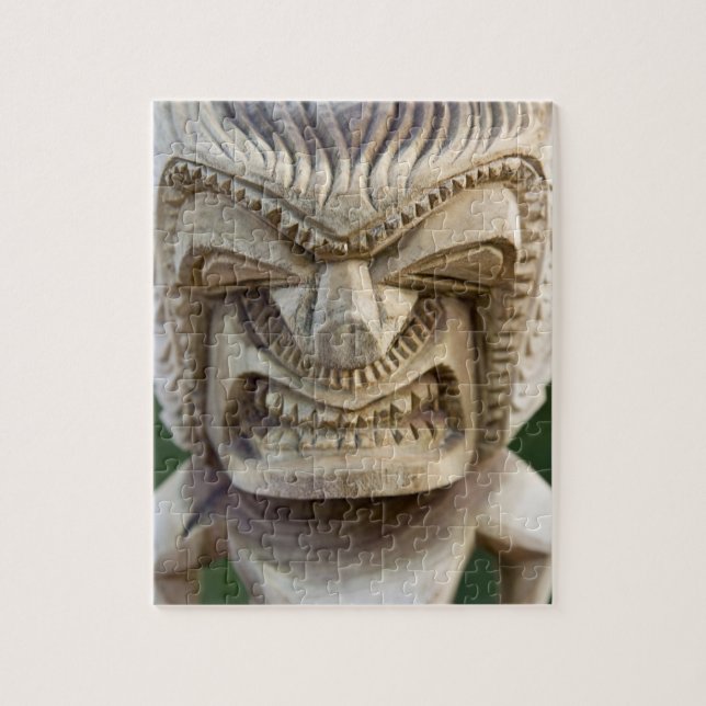 Polynesia, Kingdom of Tonga. Close-up of tiki Jigsaw Puzzle (Vertical)