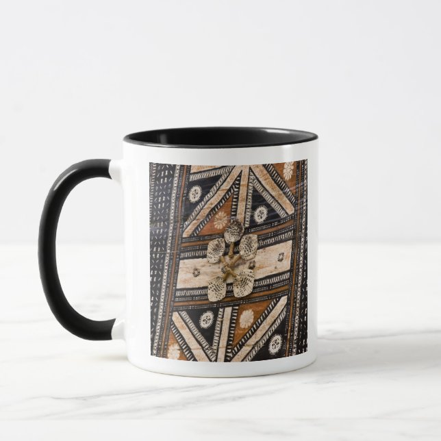 Polynesia, Kingdom of Tonga. Detail of tapa Mug (Left)
