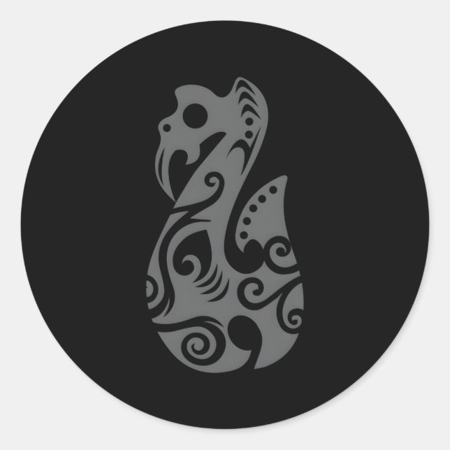Polynesia Maori Aia Spiritual Tribal Tattoo New Ze Classic Round Sticker (Front)
