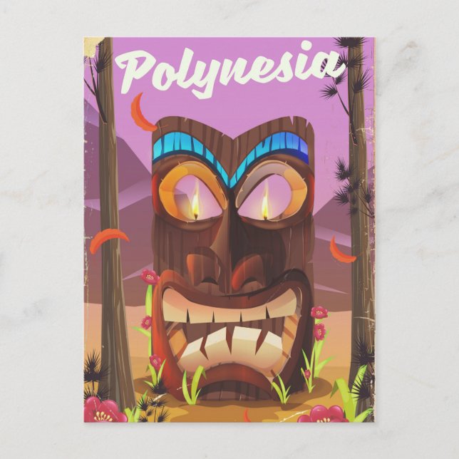 Polynesia Tiki mask Postcard (Front)