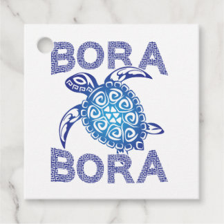 Polynesian Blue Tribal Sea Turtle Bora Bora Favour Tags