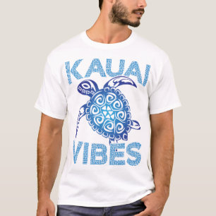 Polynesian Blue Tribal Sea Turtle Kauai Vibes Copy T-Shirt
