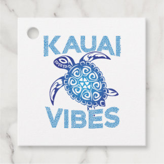 Polynesian Blue Tribal Sea Turtle Kauai Vibes Favour Tags