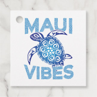 Polynesian Blue Tribal Sea Turtle Maui Vibes Favour Tags