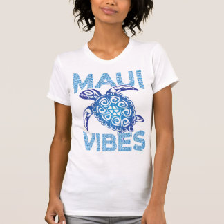 Polynesian Blue Tribal Sea Turtle Maui Vibes T-Shirt