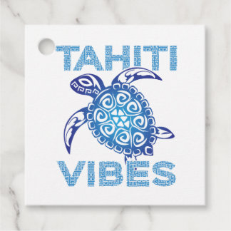Polynesian Blue Tribal Sea Turtle Tahiti Vibes Favour Tags