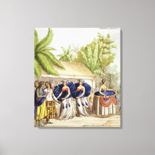 Polynesian Dancing Girls, engraved by A. Bernati ( Canvas Print
