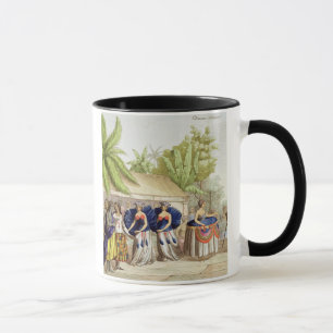 Polynesian Dancing Girls, engraved by A. Bernati ( Mug