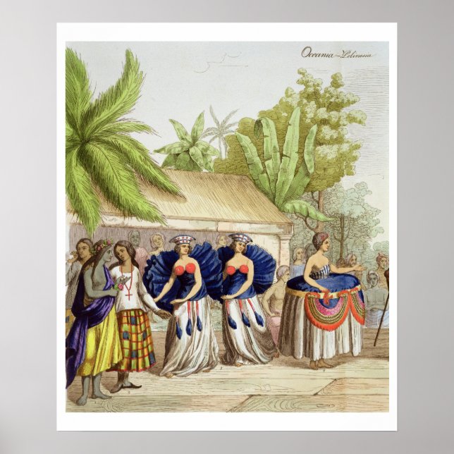 Polynesian Dancing Girls, engraved by A. Bernati ( Poster (Front)