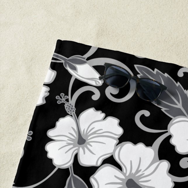 POLYNESIAN DREAM (BLACK) BEACH TOWEL (In Situ)