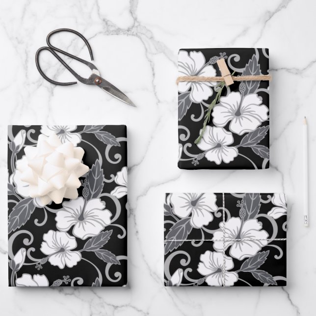 POLYNESIAN DREAM (BLACK) WRAPPING PAPER SHEET (Front)