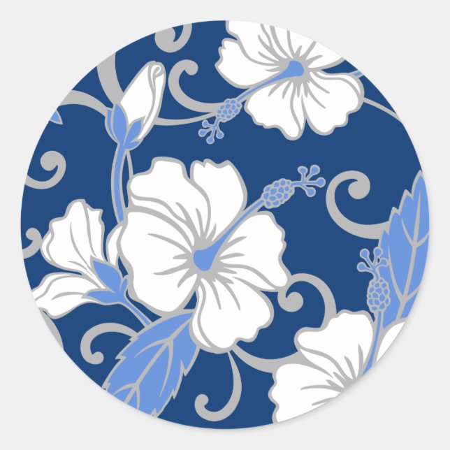 POLYNESIAN DREAM (BLUE) CLASSIC ROUND STICKER (Front)