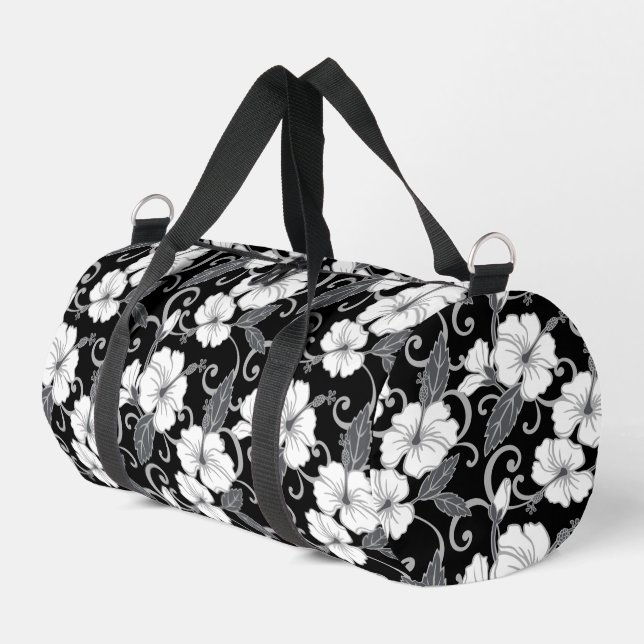 POLYNESIAN DREAM PATTERN IN BLACK DUFFLE BAG (Left Corner)