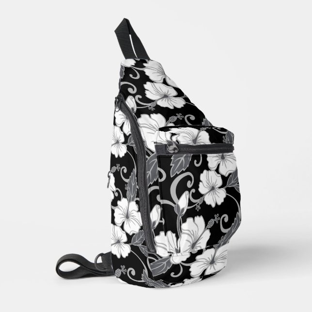 POLYNESIAN DREAM PATTERN IN BLACK SLING BAG (Left Corner)