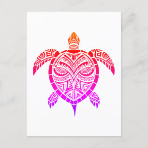 Polynesian-Inspired Turtle Postcard