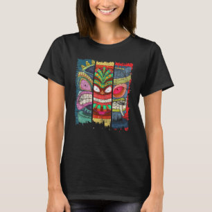 Polynesian Luau Party Hawaiian Tiki Mask Hawaii Ti T-Shirt