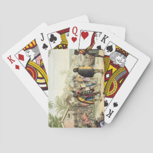 Polynesian Natives Greeting and Rubbing Noses, eng Playing Cards