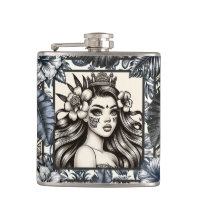 Polynesian Princess Blue Floral Tribal
