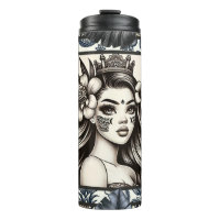 Polynesian Princess Blue Floral Tribal