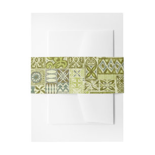 Polynesian Tapa Kapa Invitation Belly Band