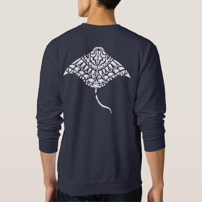 Polynesian Tattoo Manta Ray  Sweatshirt (Back)