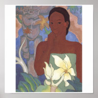 Polynesian Woman and Tiki by Arman Manookian, 1929