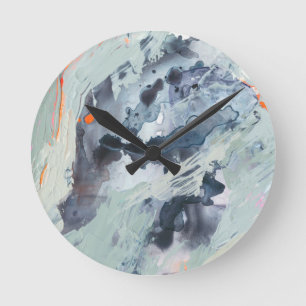 Polyphonic Sea - Blue Round Clock