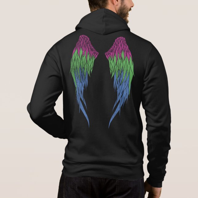 Polysexual Flag - Angel Wings  Hoodie (Back)