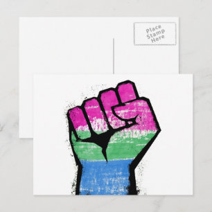 Polysexual Pride Fist Postcard