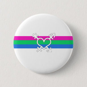 Polysexual Pride Flag 6 Cm Round Badge