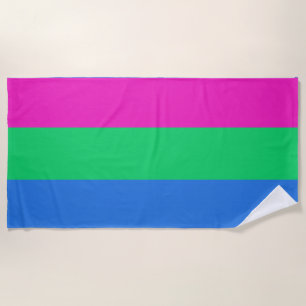 Polysexual Pride Flag Beach Towel