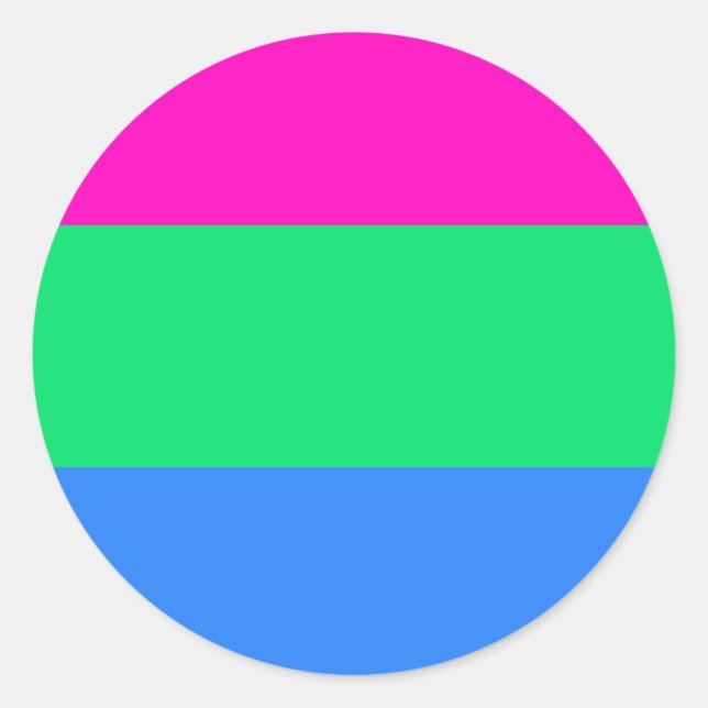 Polysexual pride flag classic round sticker (Front)