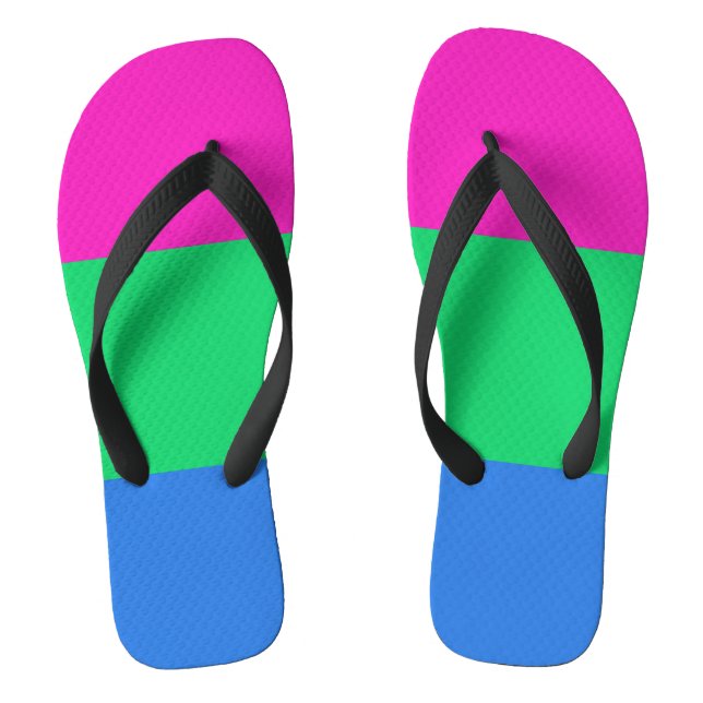 Polysexual Pride Flag Jandals (Footbed)