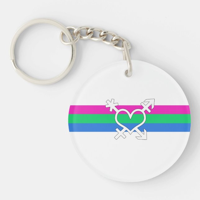 Polysexual Pride Flag Key Ring (Front)