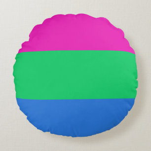 Polysexual Pride Flag Round Cushion