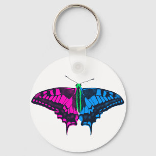 Polysexual Pride Flag Swallowtail Butterfly Key Ring