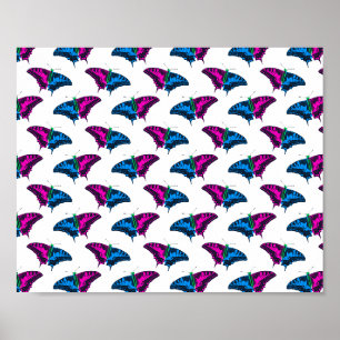 Polysexual Pride Flag Swallowtail Butterfly Poster