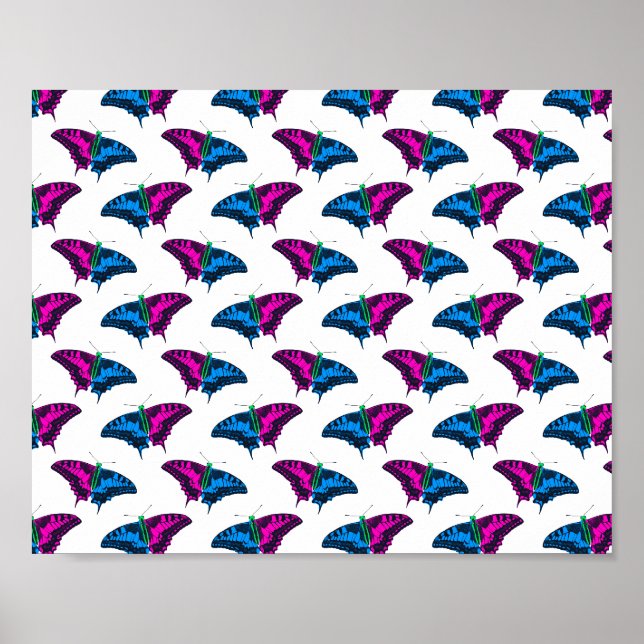 Polysexual Pride Flag Swallowtail Butterfly Poster (Front)