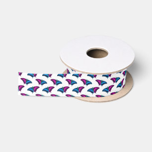 Polysexual Pride Flag Swallowtail Butterfly Satin Ribbon