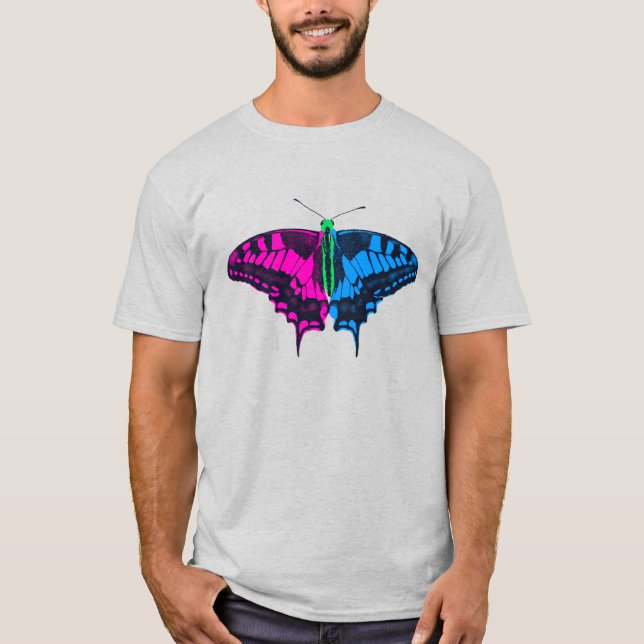Polysexual Pride Flag Swallowtail Butterfly T-Shirt (Front)