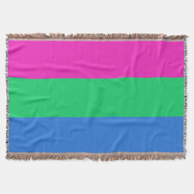 Polysexual Pride Flag Throw Blanket (Front)