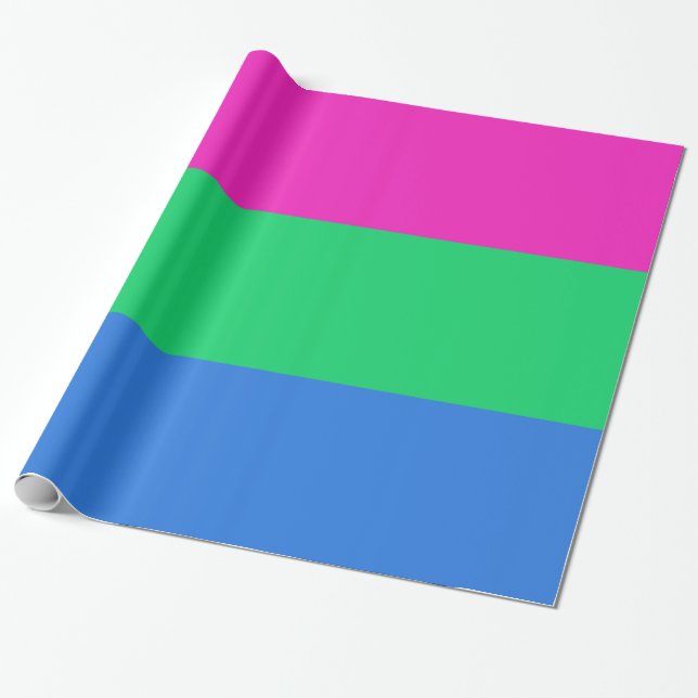 Polysexual Pride Flag Wrapping Paper (Unrolled)