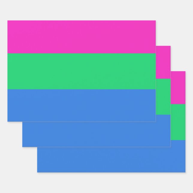 Polysexual Pride Flag Wrapping Paper Sheet (Set)