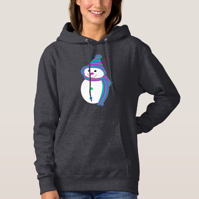 Polysexual Pride Snowman Snowperson Poly Flag Hoodie (Front)
