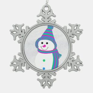 Polysexual Pride Snowman Snowperson Poly Flag Snowflake Pewter Christmas Ornament