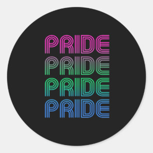 Polysexual Retro Pride Classic Round Sticker