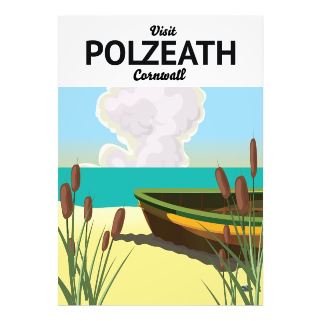 Polzeath, Cornwall Seaside travel poster  (Front)