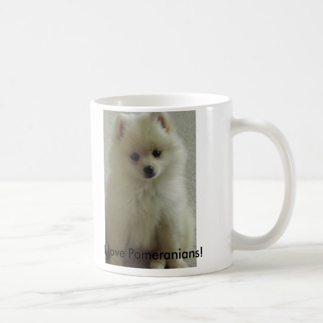 pom, I love Pomeranians! Coffee Mug (Right)