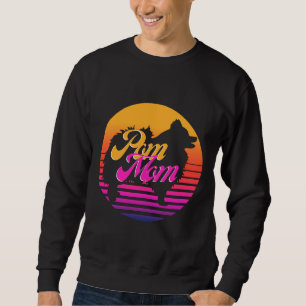 Pom Mum Pomeranian Dog Lovers Fitted Sweatshirt