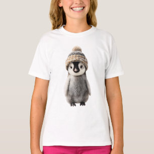 Pom-Pom Beanie Penguin Kids T-Shirt